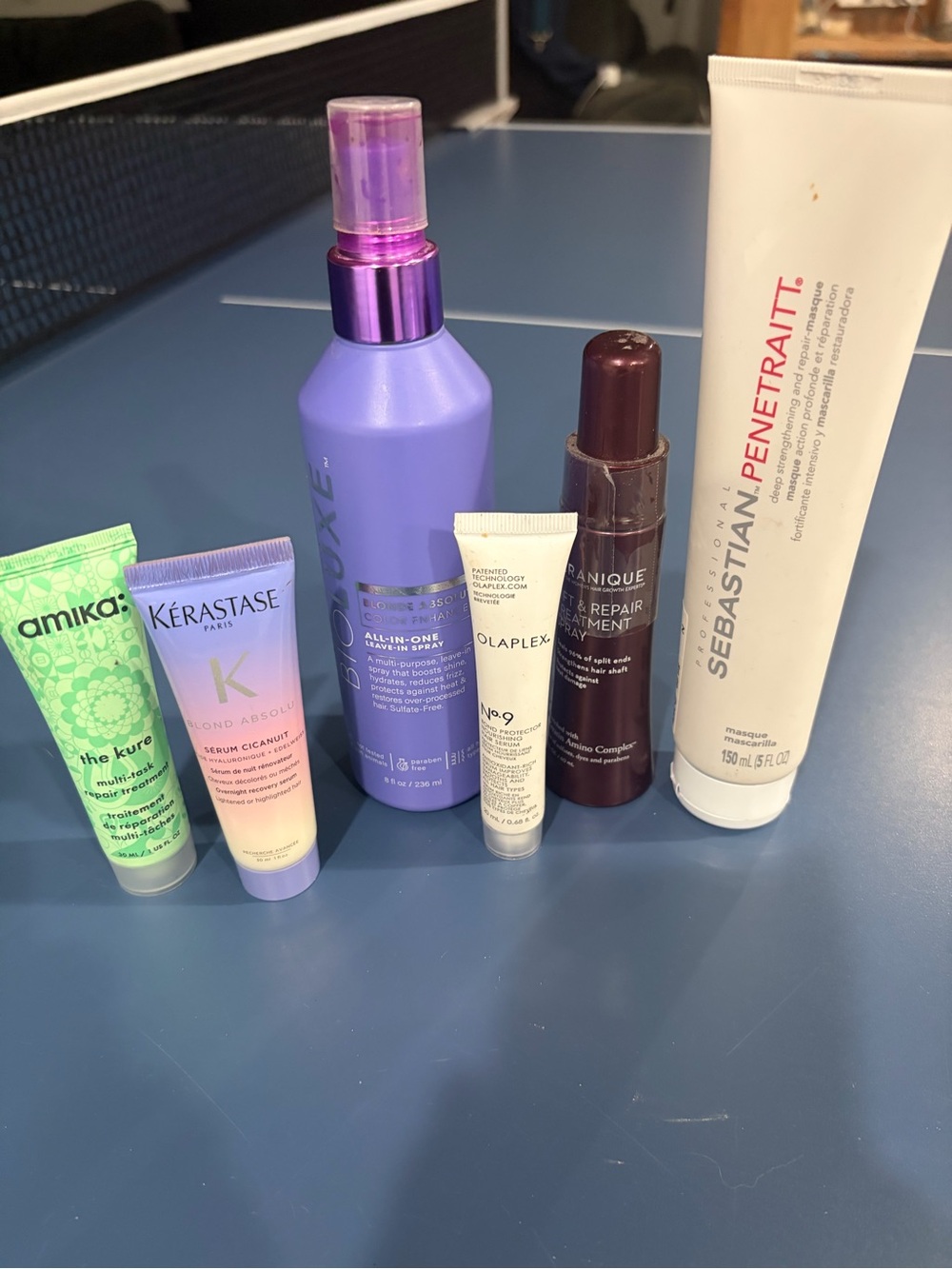 Various designer hair masks and treatments.